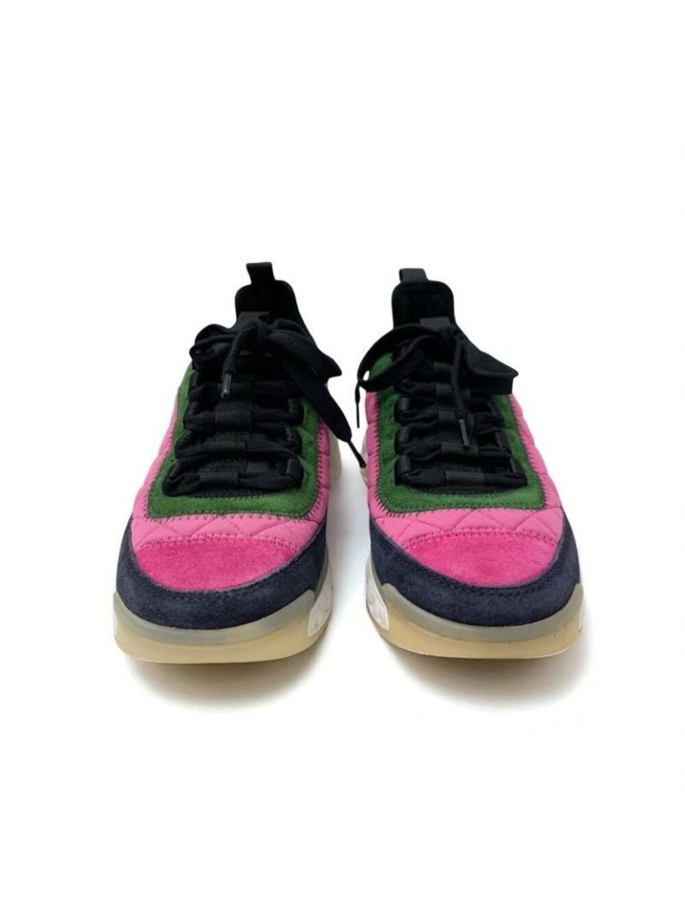 Chanel Sneakers Shoes Fabric Suede Pink Coco Mark Logo - Picture 2 of 9